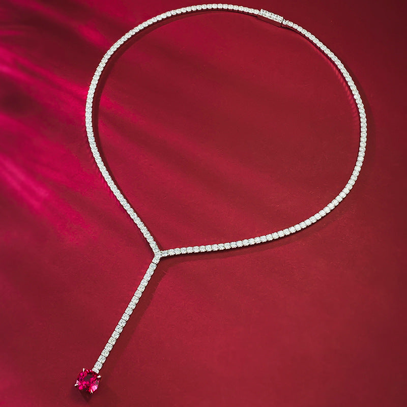 Élan Y-Drop Necklace – 925 Silver Elegance for Modern Women
