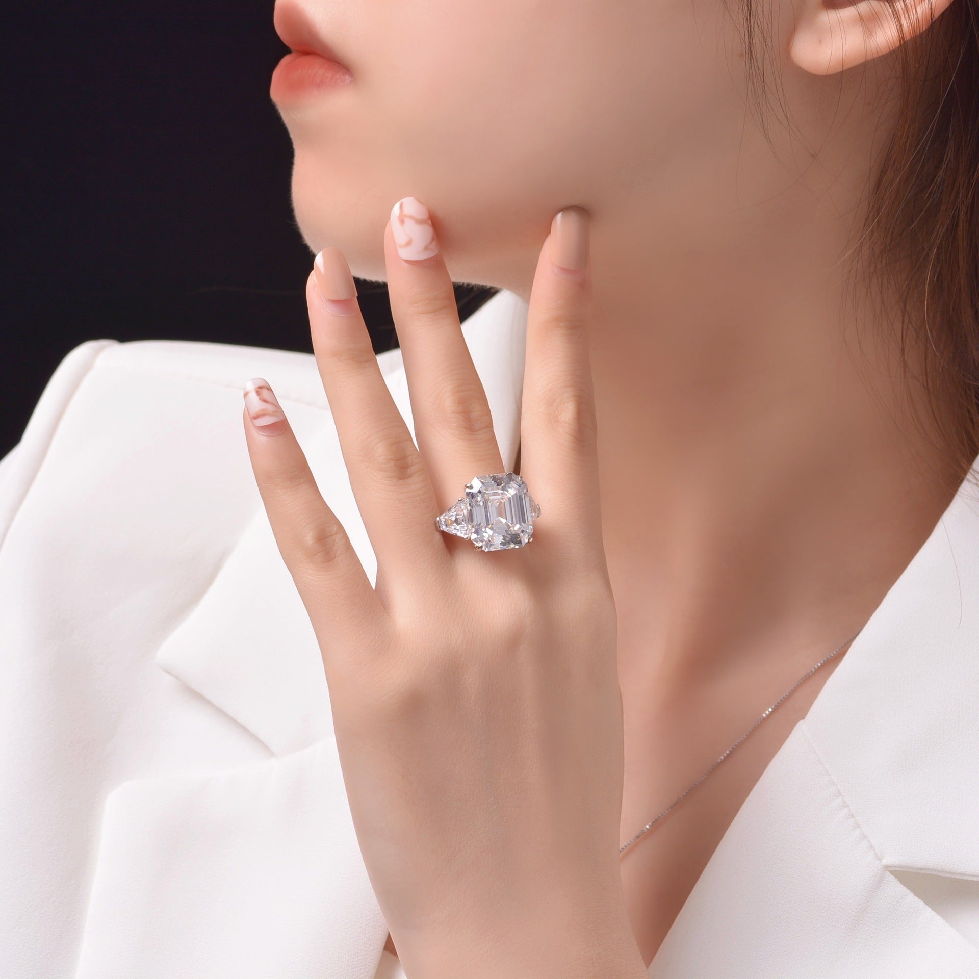 Regalia Bold-Cut Ring – 12ct Luxe Look in 925 Silver