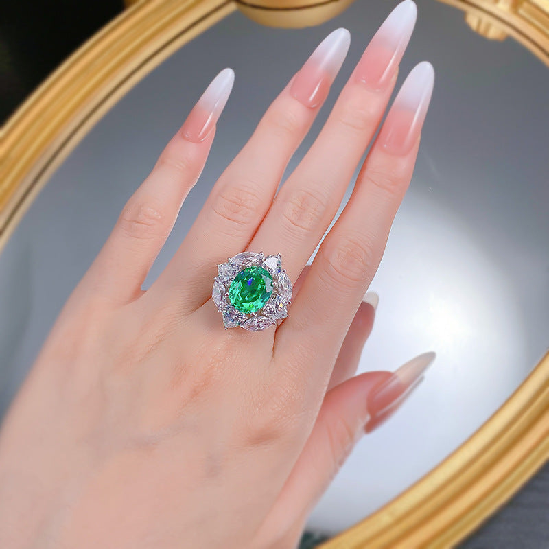 Paraiba Glow Ring – 10×12mm Simulated Gemstone in S925 Silver