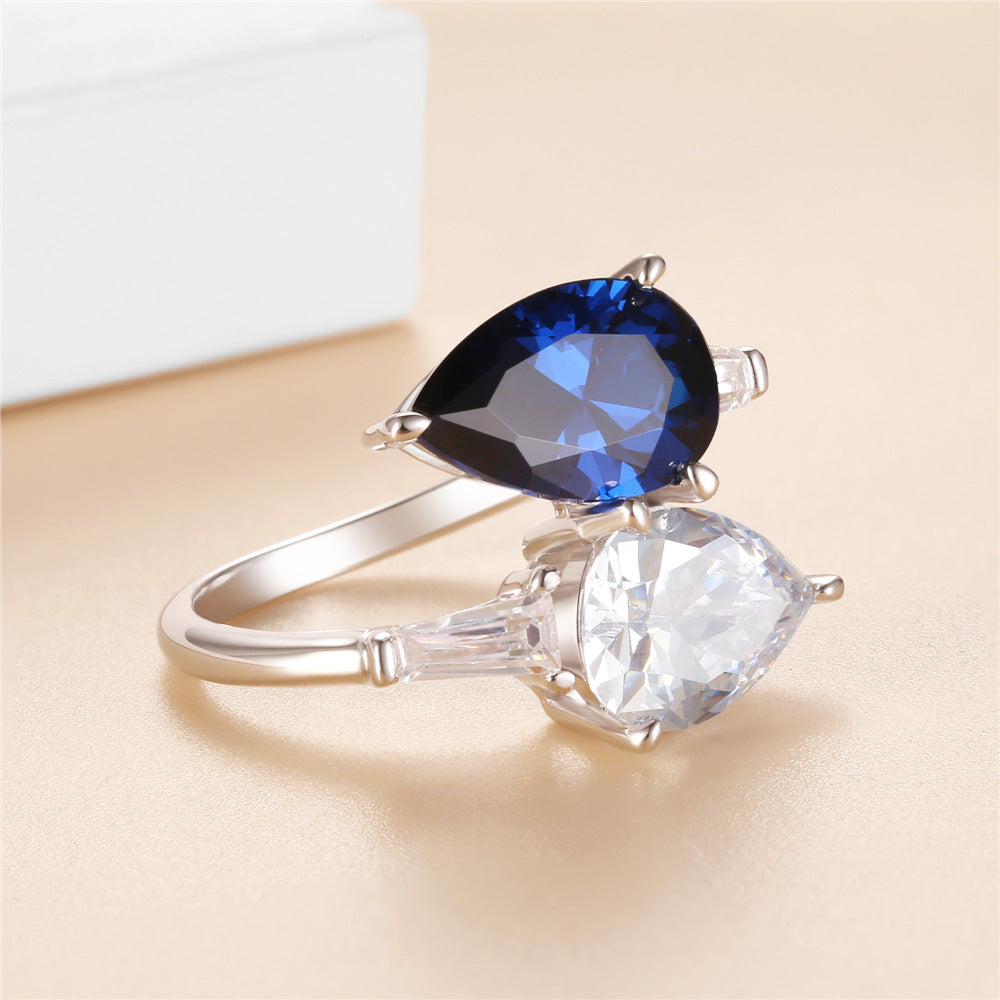 Serpent Queen Ring – 925 Silver in Sapphire Blue
