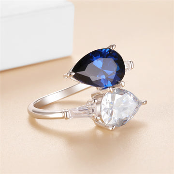 Serpent Queen Ring – 925 Silver in Sapphire Blue