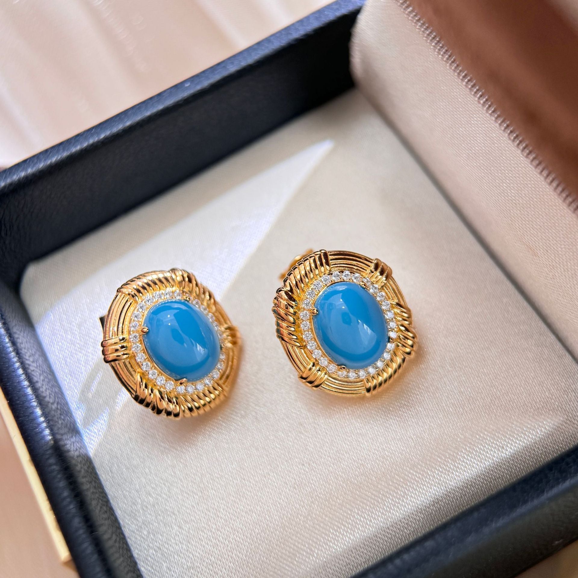 TurquoiseDynasty™ S925 Gold-Brushed Vintage Earrings