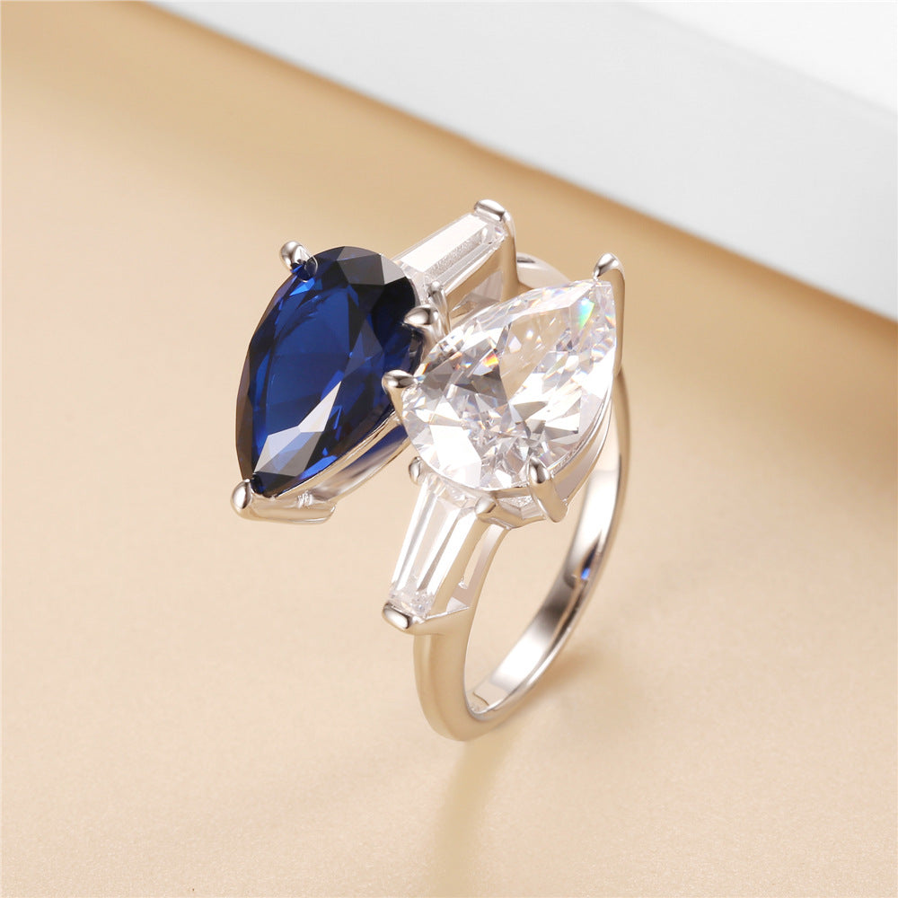 Serpent Queen Ring – 925 Silver in Sapphire Blue