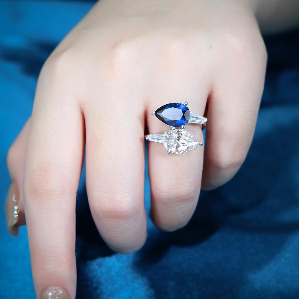 Serpent Queen Ring – 925 Silver in Sapphire Blue