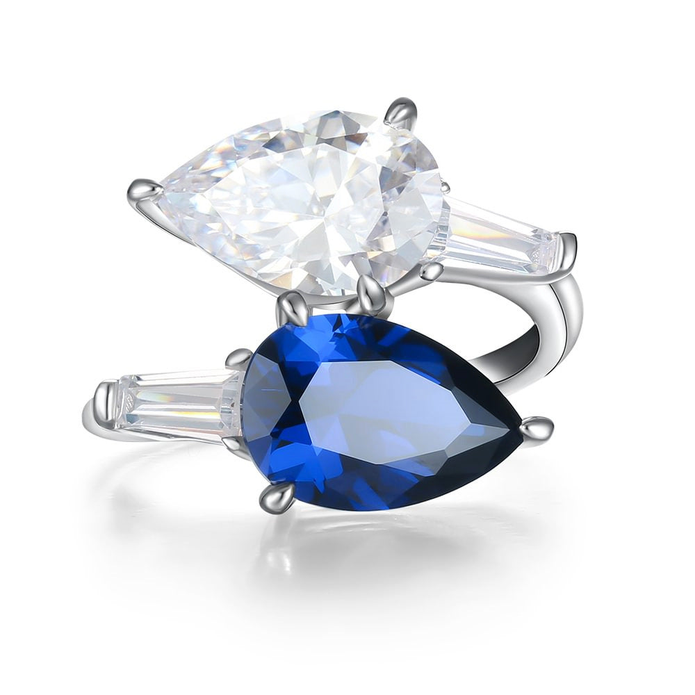 Serpent Queen Ring – 925 Silver in Sapphire Blue