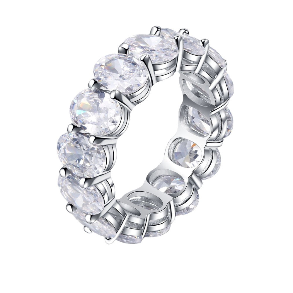 S925 Silver Oval-Cut Solitaire Ring
