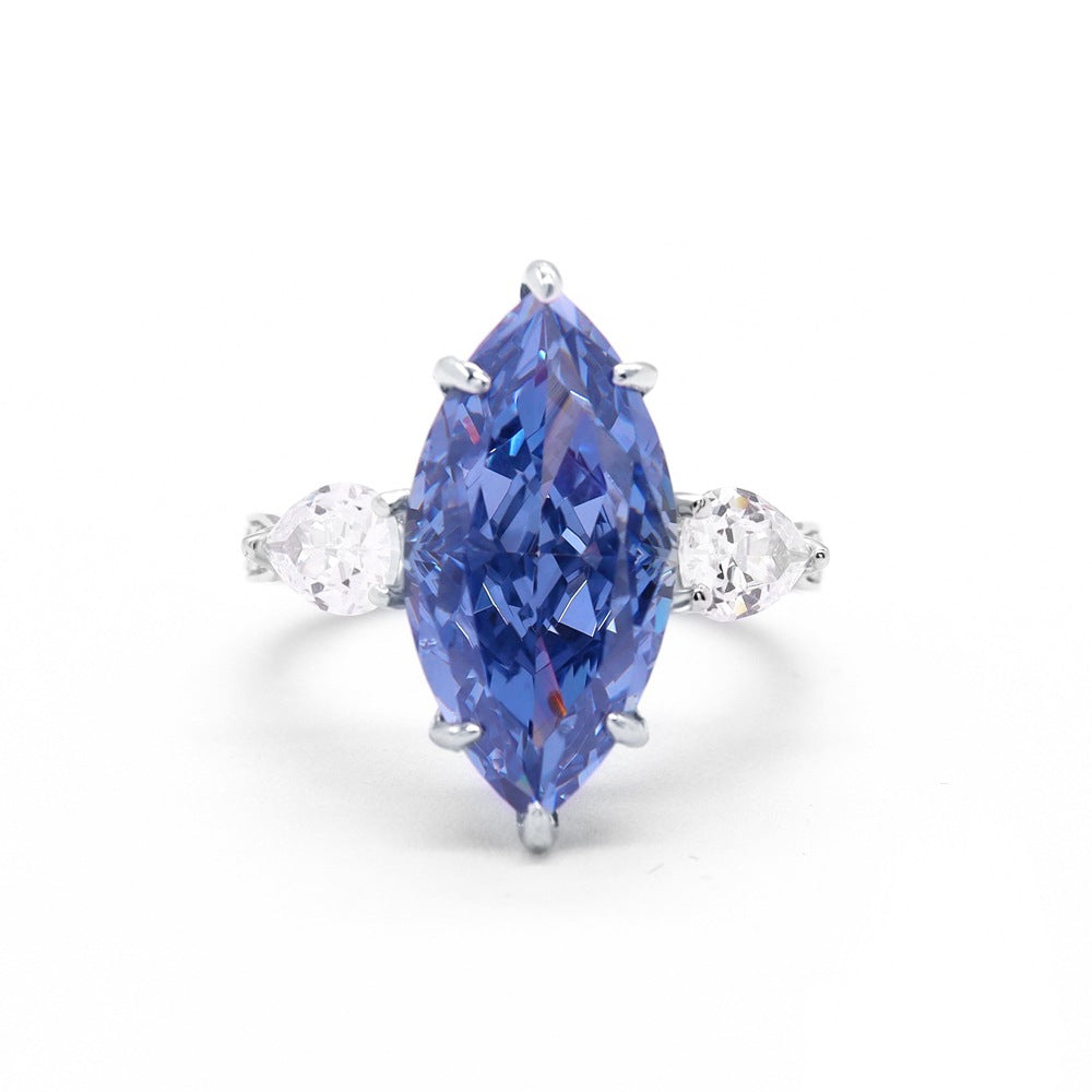 Marquise Cut Royal Blue Sapphire Ring