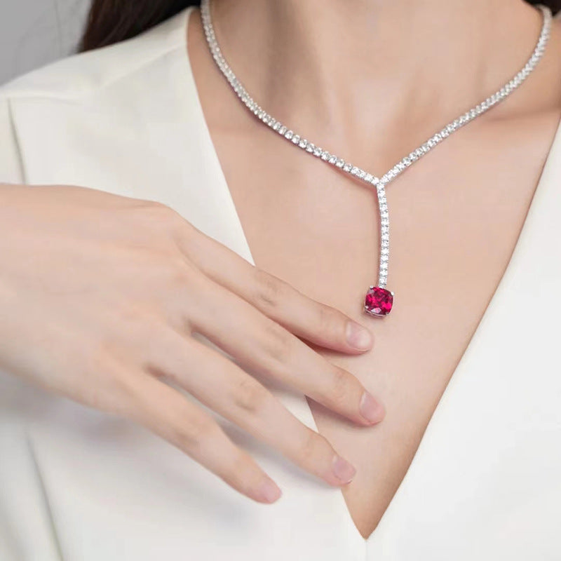 Élan Y-Drop Necklace – 925 Silver Elegance for Modern Women