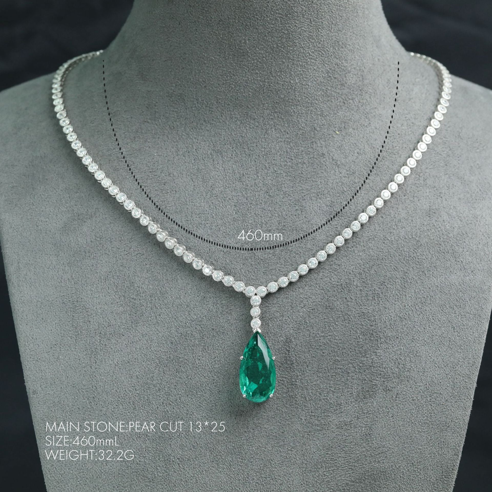 Émeraude Royale™ 925 Gold-Plated Teardrop Necklace