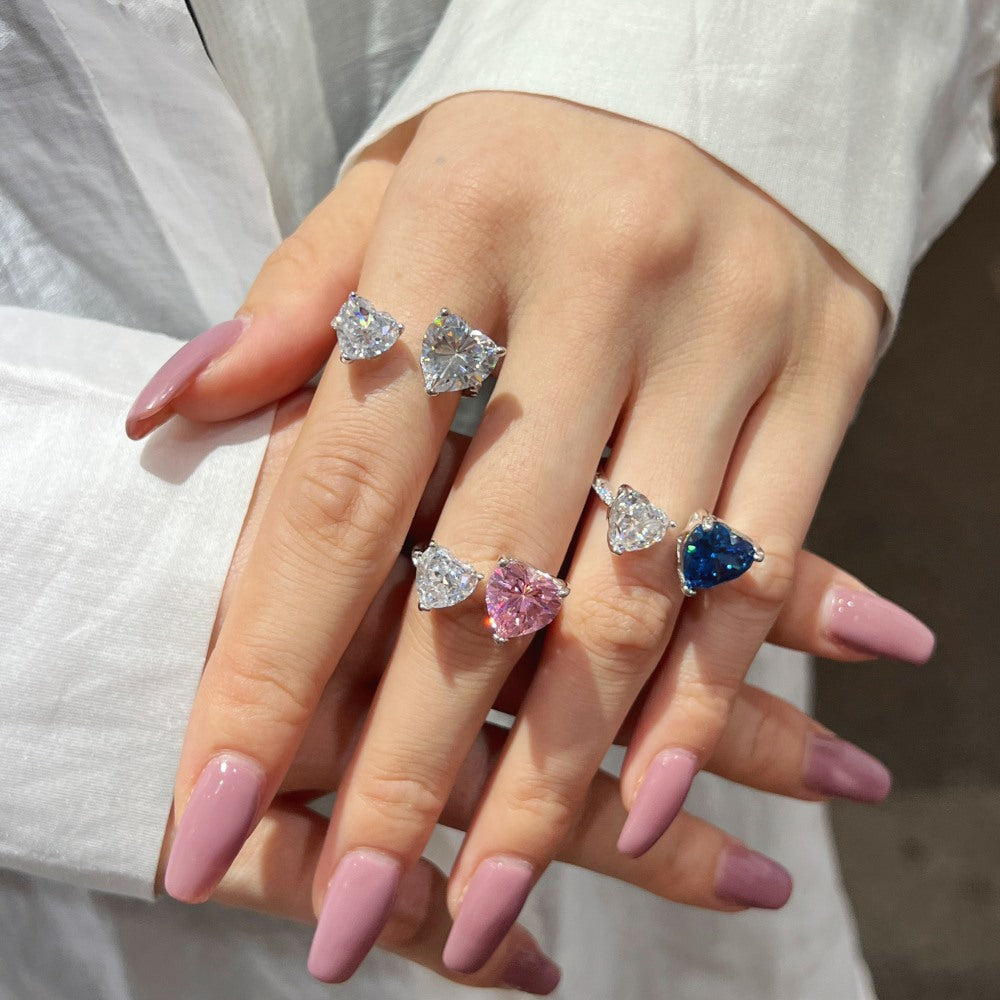 S925 Silver French Heart Ring