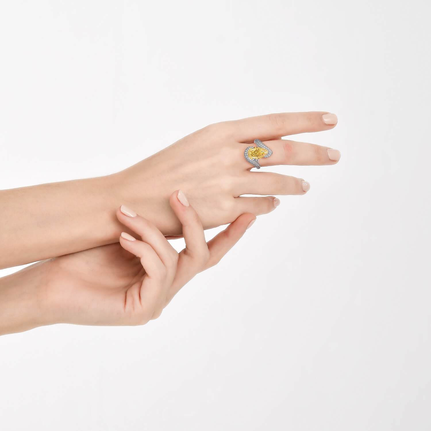 Yellow Drop-Cut Ring