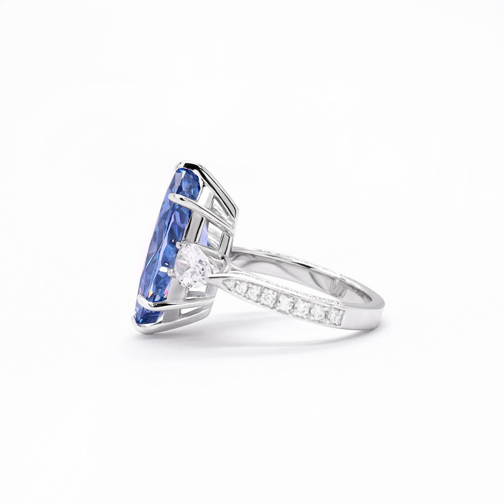 Marquise Cut Royal Blue Sapphire Ring