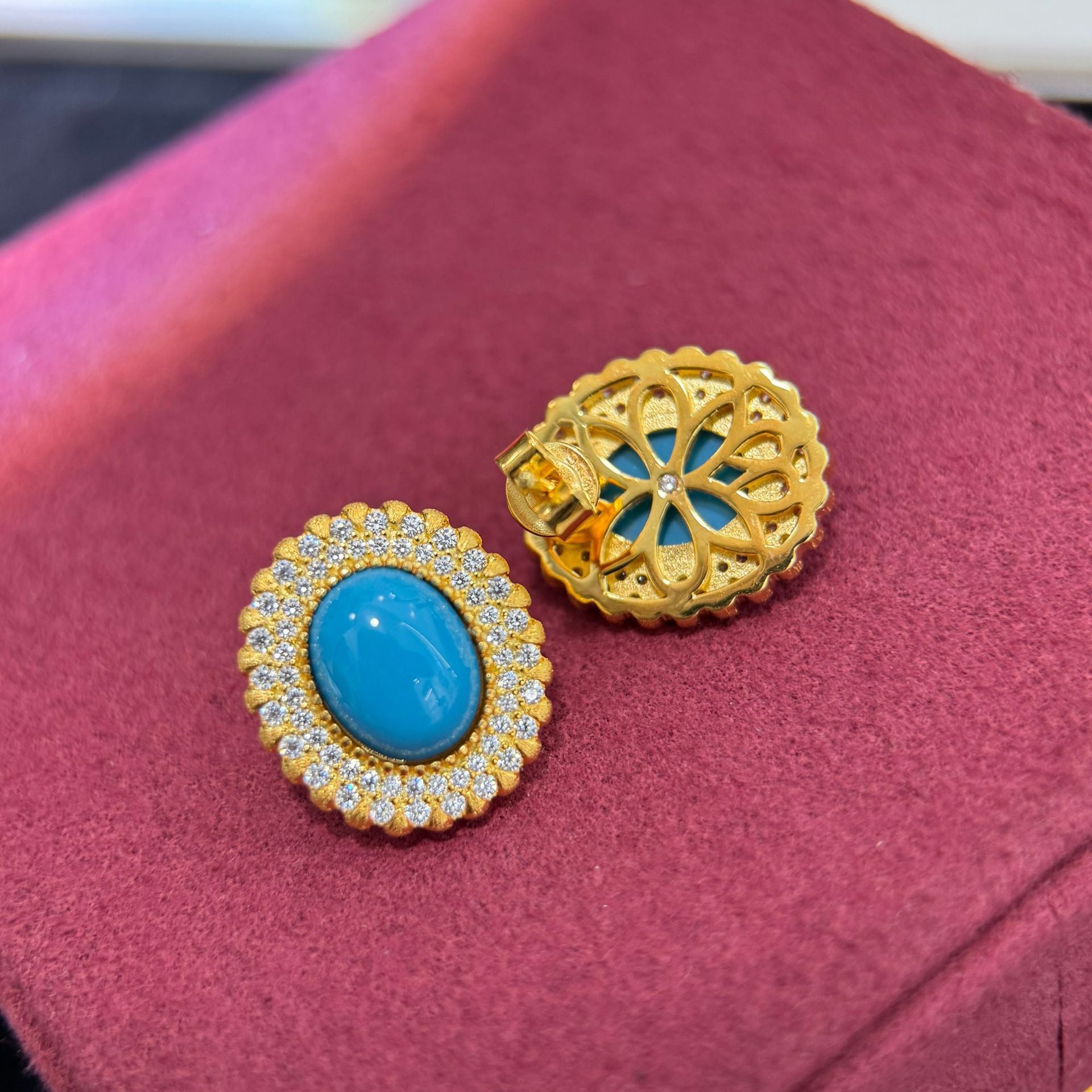 TurquoiseDynasty™ S925 Gold-Brushed Vintage Earrings