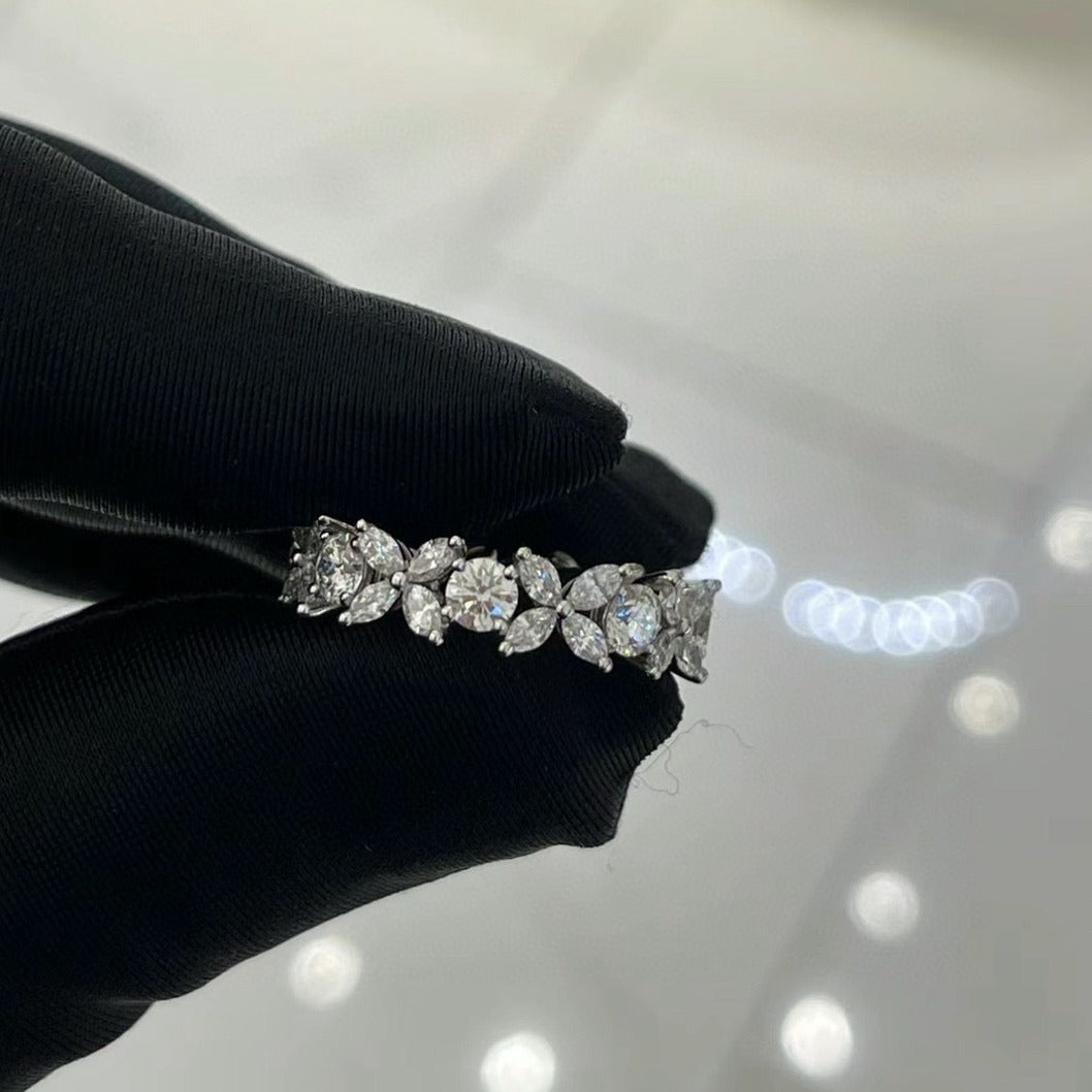 S925 Silver Victorian Four-Leaf Clover Ring