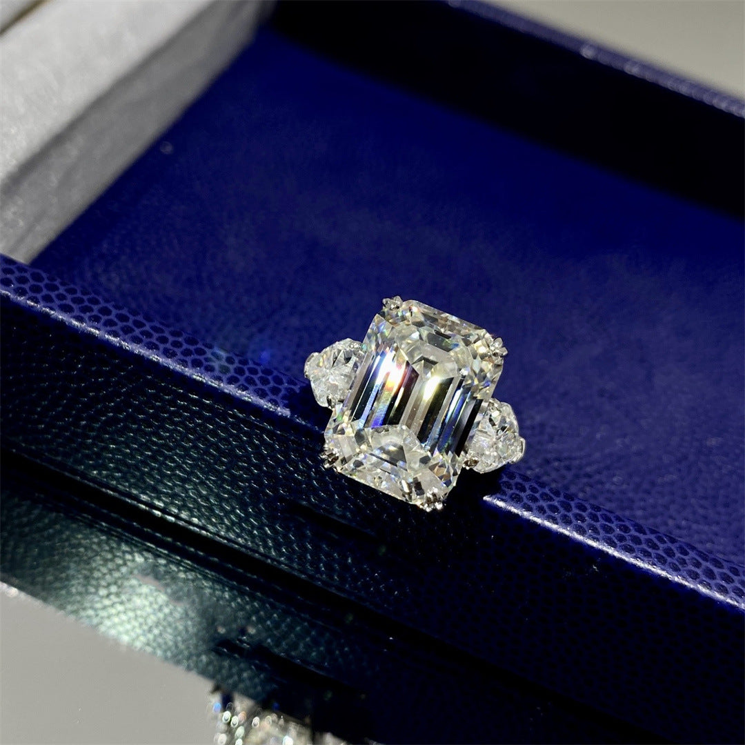 Imperial Radiance – S925 12-Carat Tower-Cut Ring