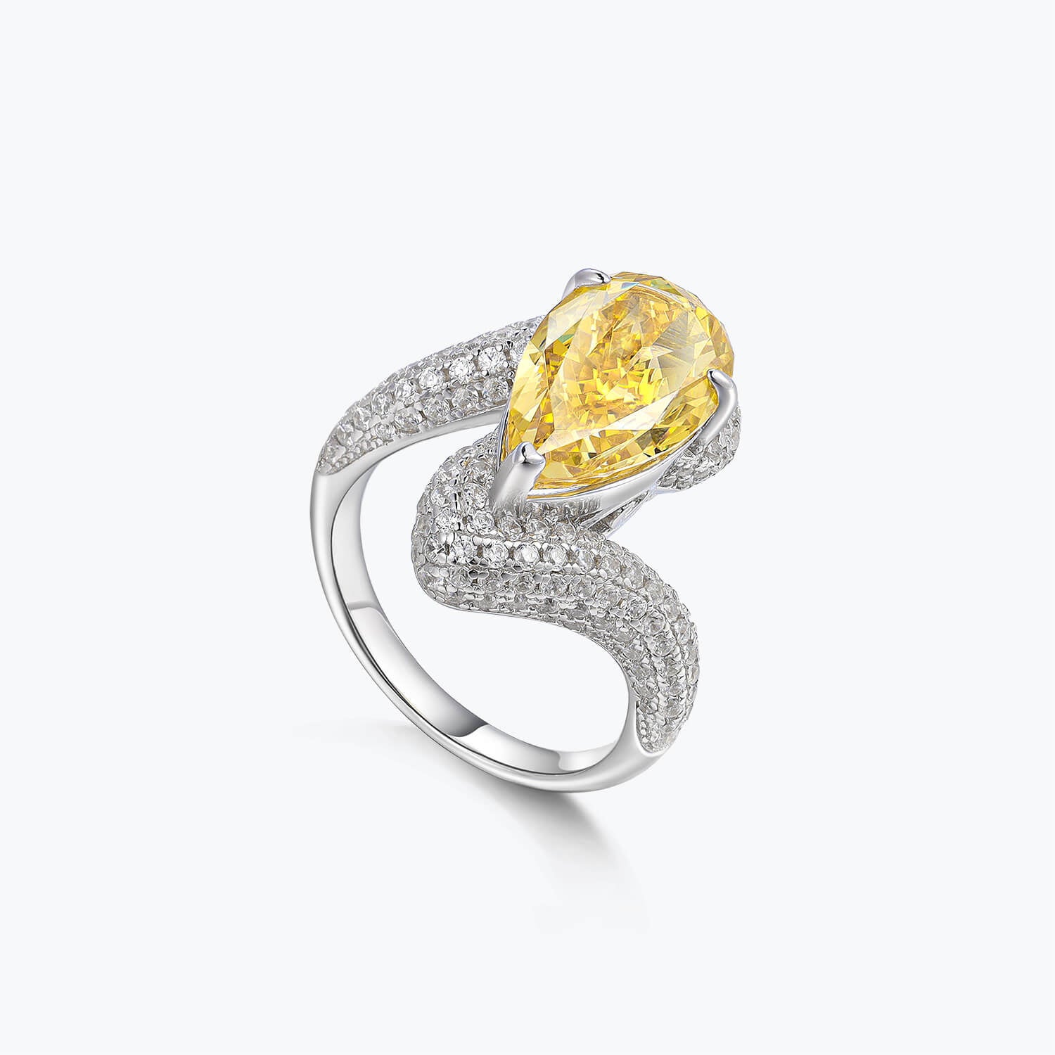 Yellow Drop-Cut Ring