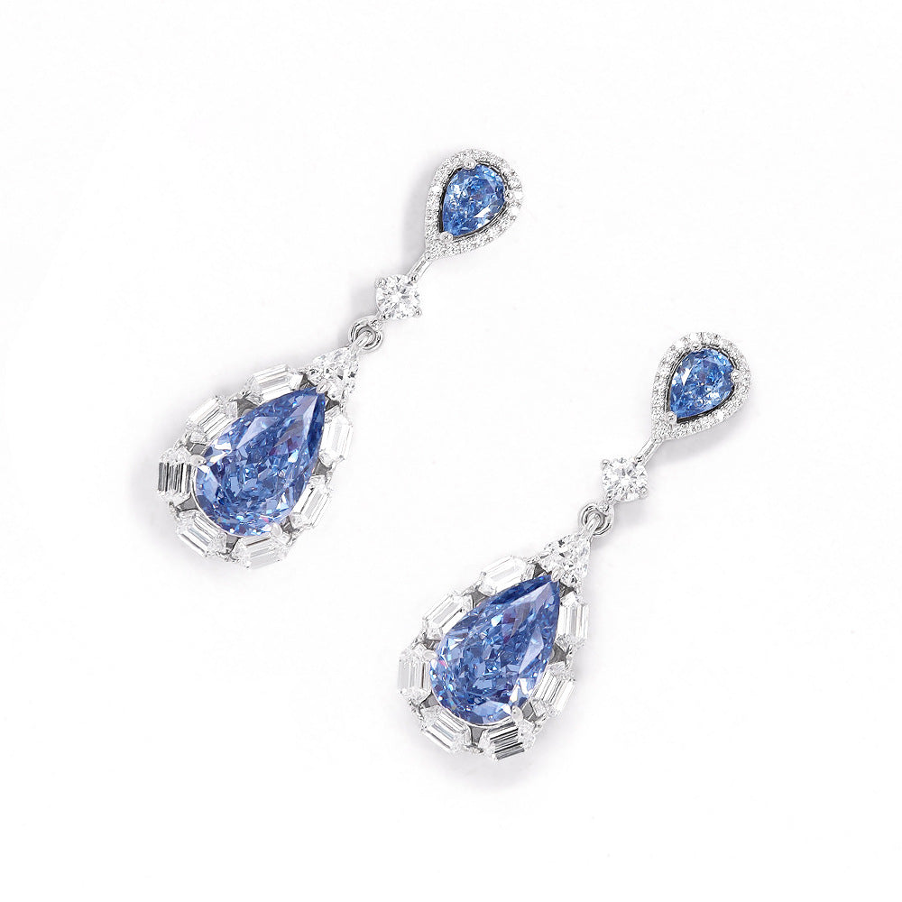 Blue Flame Drop Earrings