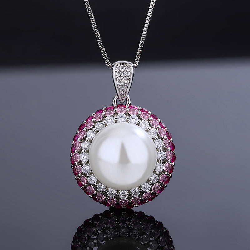 Gold-Plated Color Gem & Imitation Pearl Jewelry Set