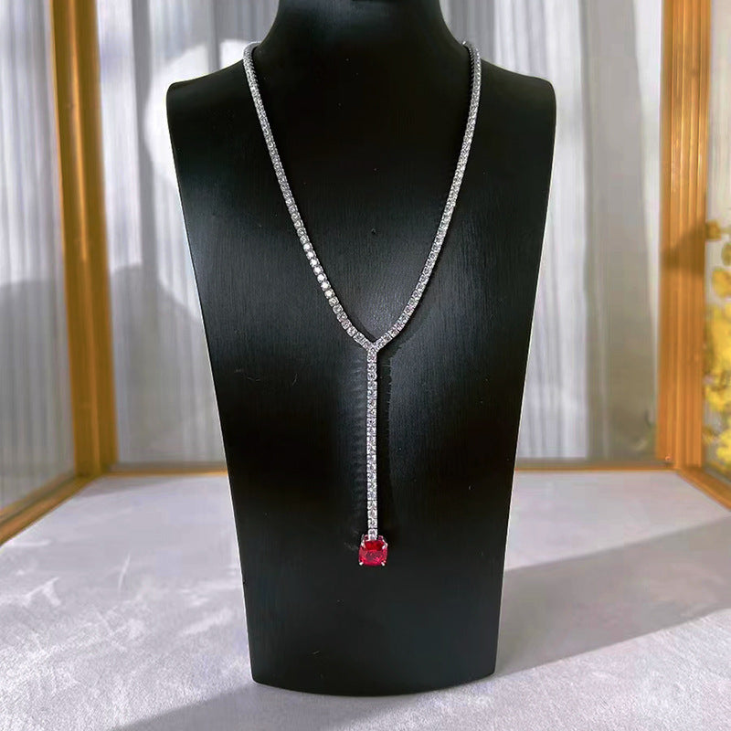 Élan Y-Drop Necklace – 925 Silver Elegance for Modern Women