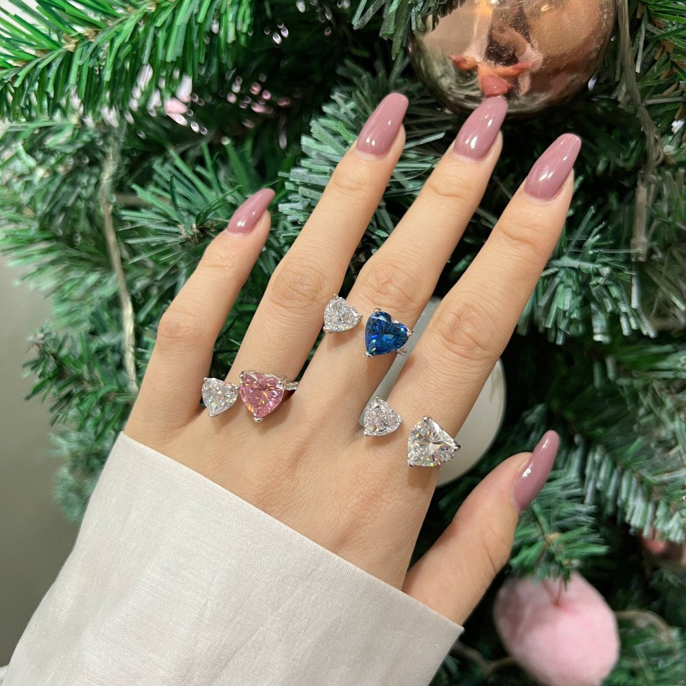 S925 Silver French Heart Ring