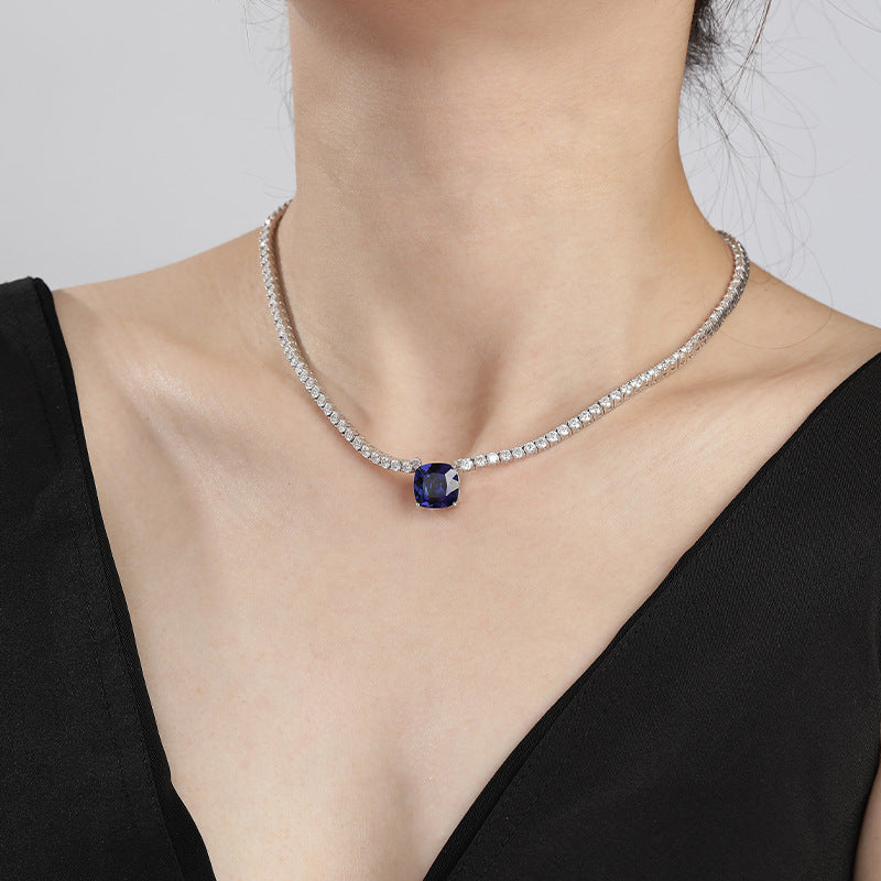 Celestia™ S925 Sapphire & Moissanite Tennis Necklace