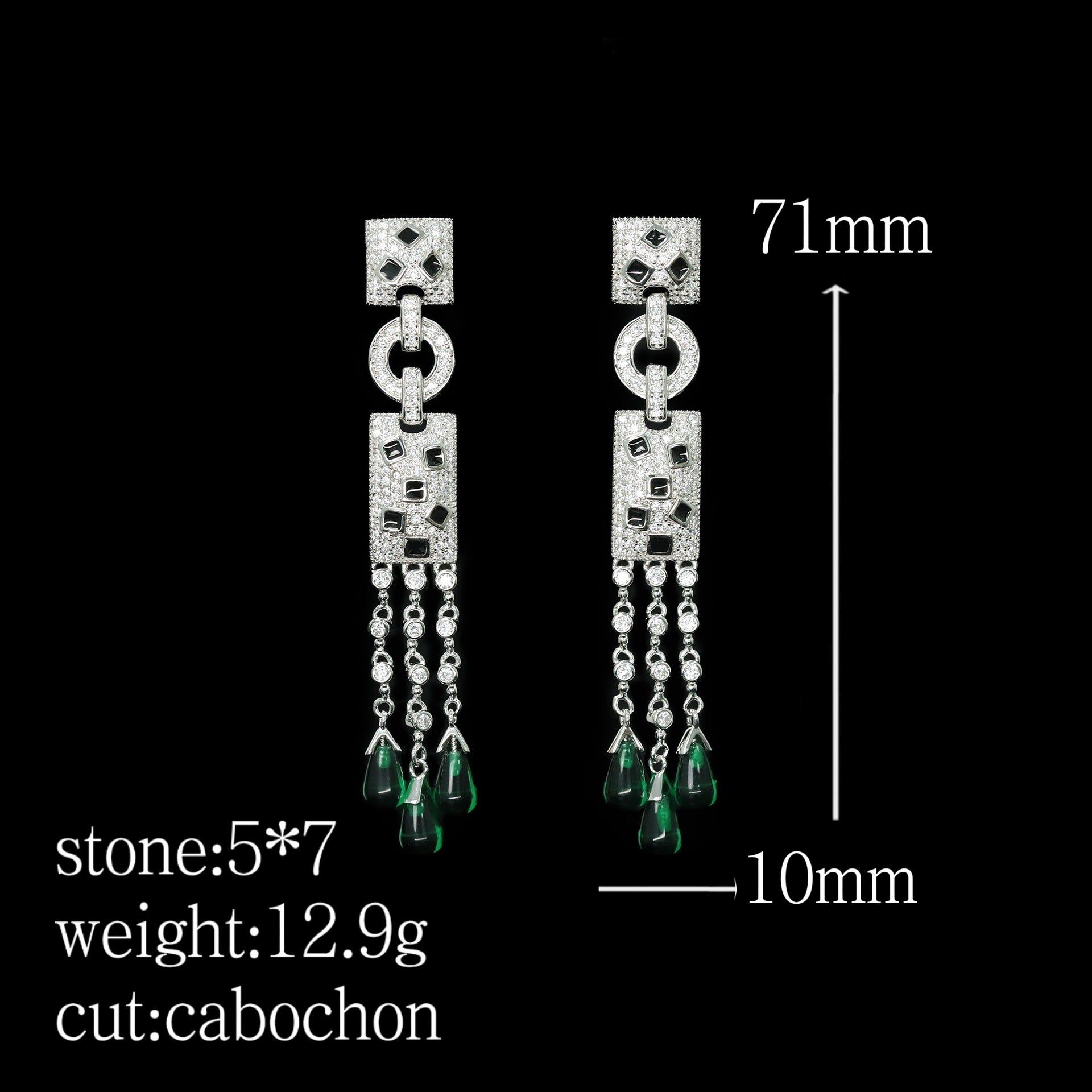 PanthèreVerte™ 925 Gold-Plated Emerald Panther Earrings