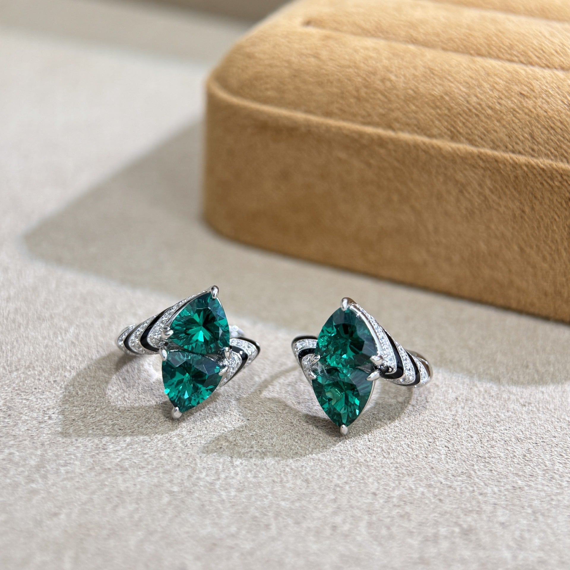 EmeraldNoir™ S925 Sterling Silver Zebra-Pattern Hoops