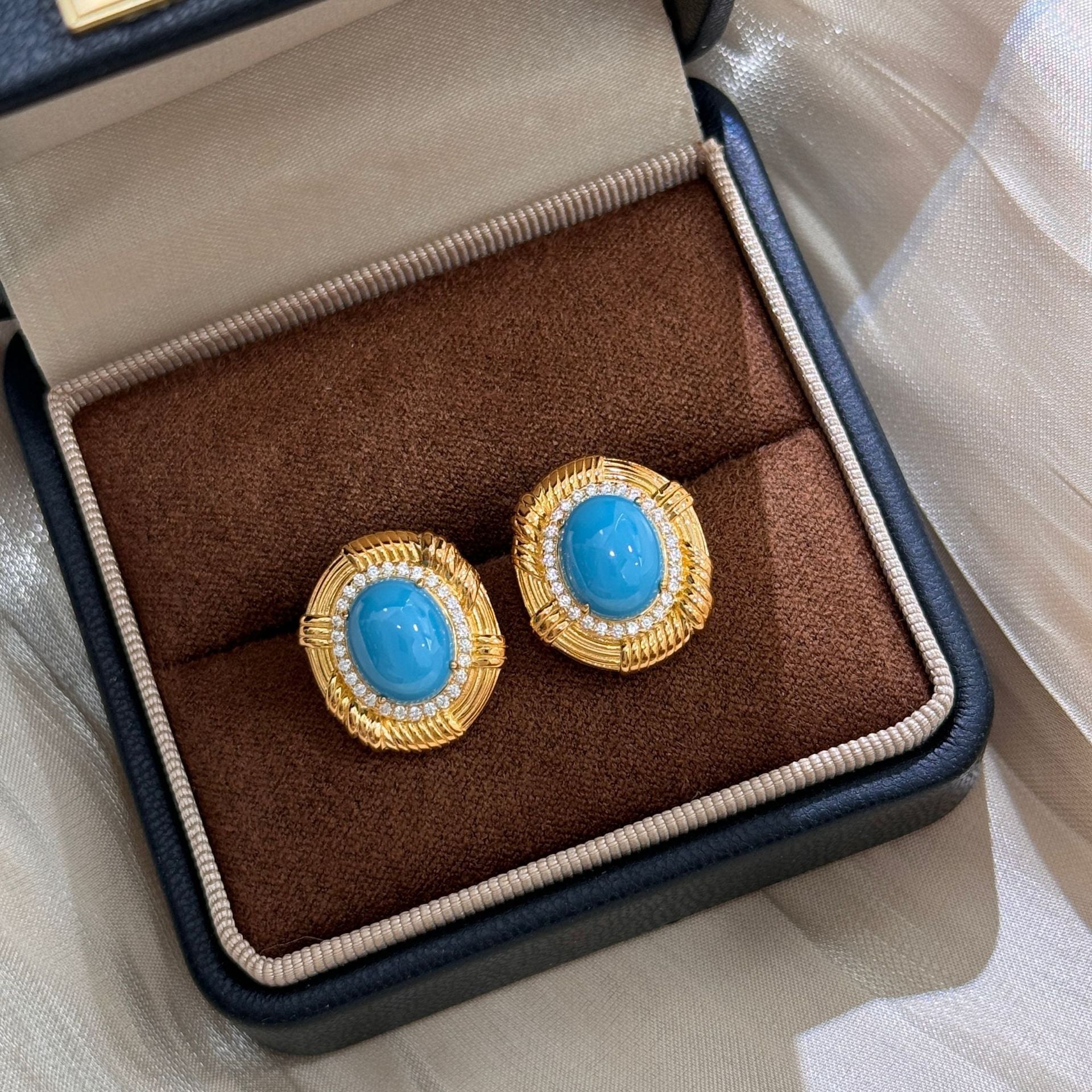 TurquoiseDynasty™ S925 Gold-Brushed Vintage Earrings