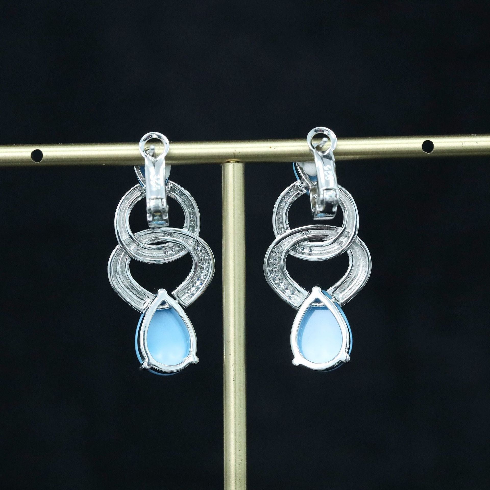 Celeste™ 925 Gold-Plated Blue Topaz Drop Earrings