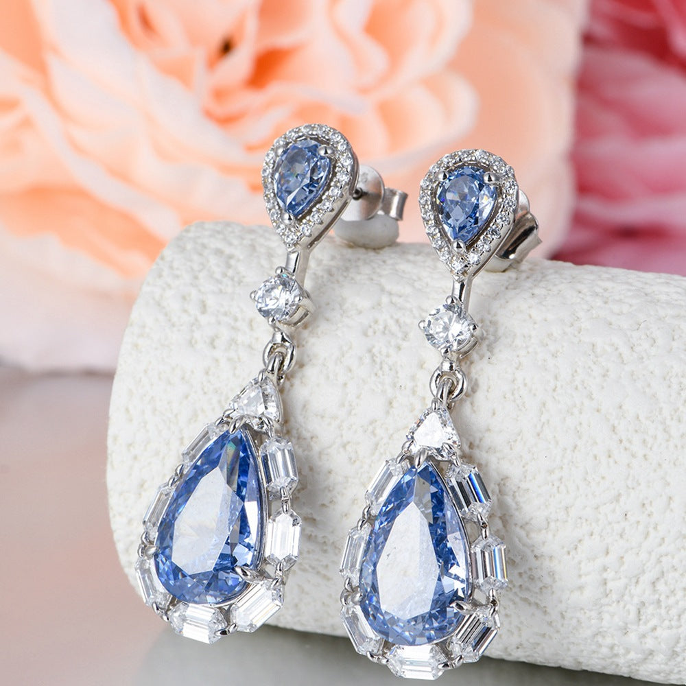 Blue Flame Drop Earrings