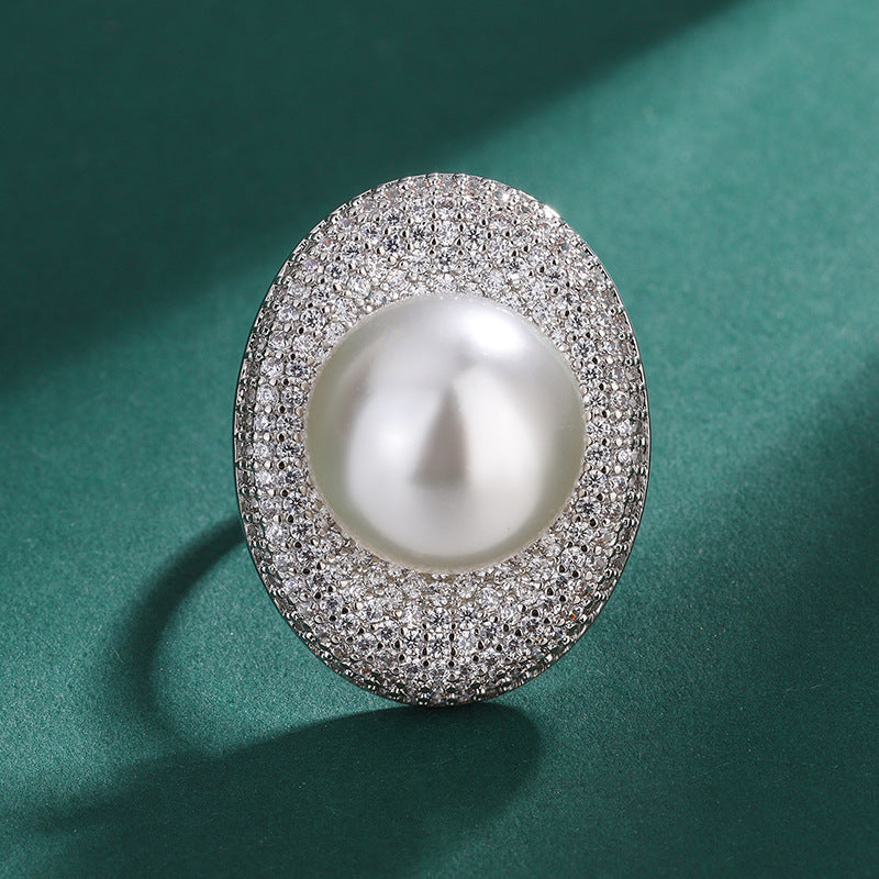 Sea Golden Pearl Statement Ring