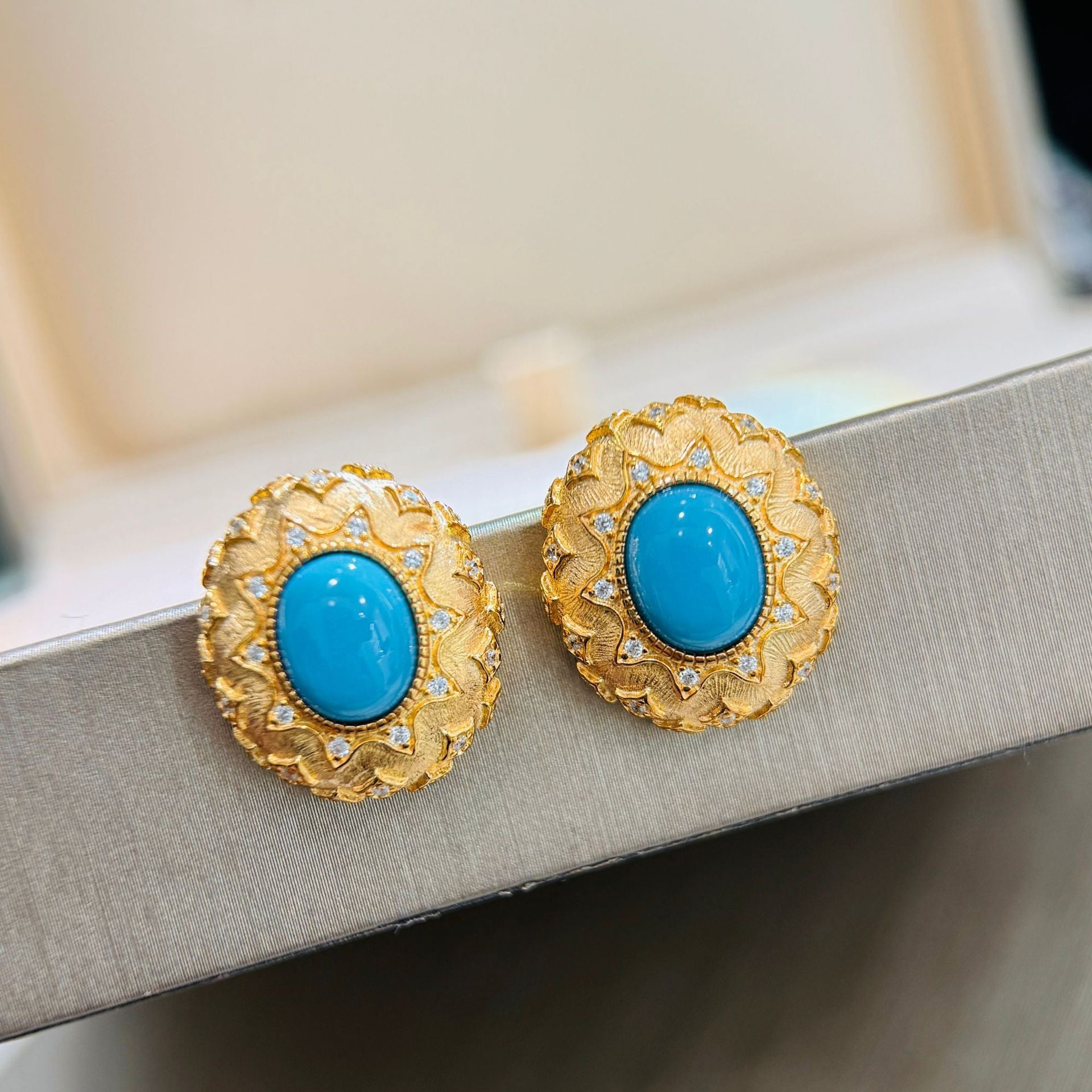 TurquoiseDynasty™ S925 Gold-Brushed Vintage Earrings