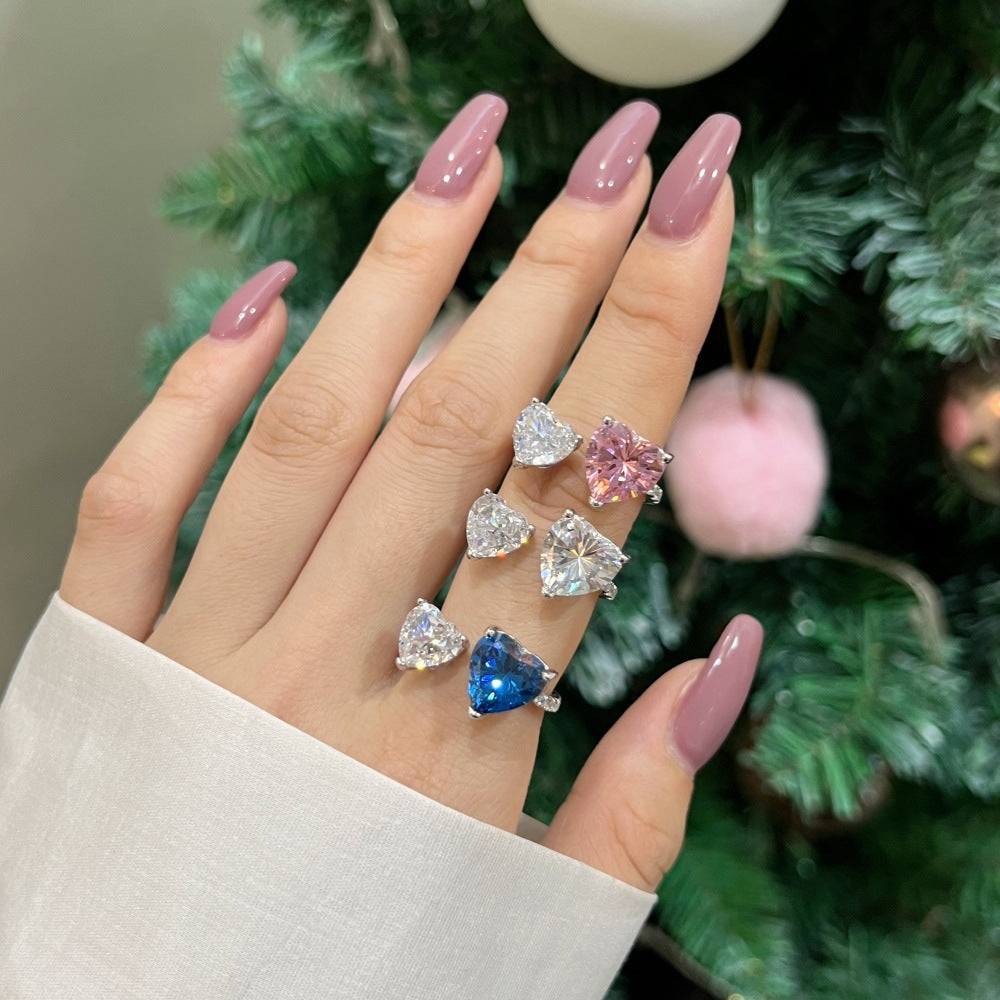 S925 Silver French Heart Ring
