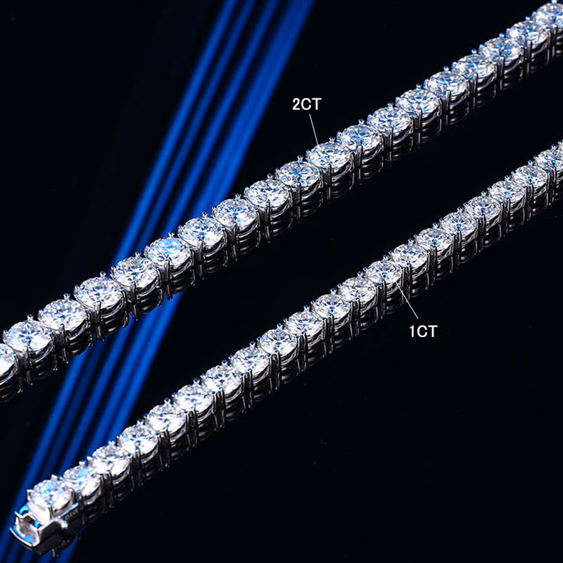Luxe Bracelet – S925 Silver with 8mm High-Carbon Zircon Stones