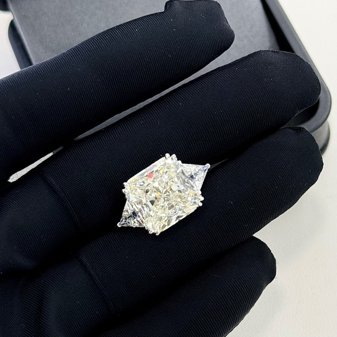 S925 Silver Princess-Cut White Diamond Ring