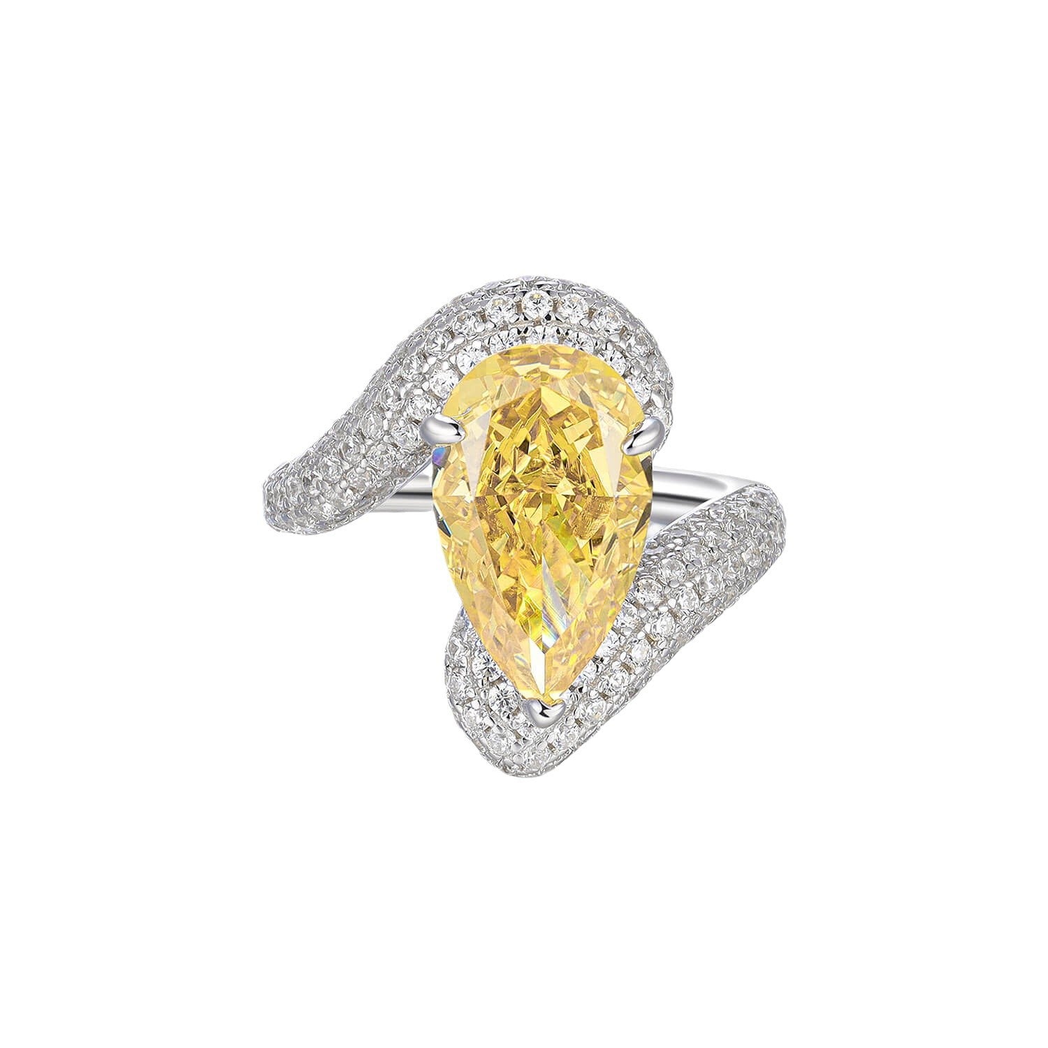 Yellow Drop-Cut Ring