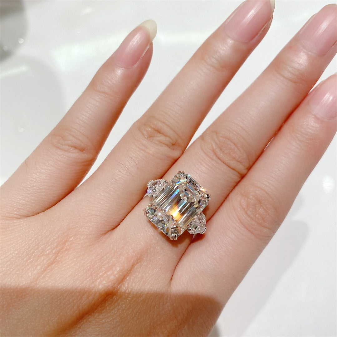 Imperial Radiance – S925 12-Carat Tower-Cut Ring
