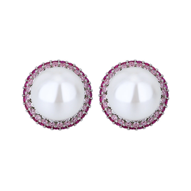 Gold-Plated Color Gem & Imitation Pearl Jewelry Set