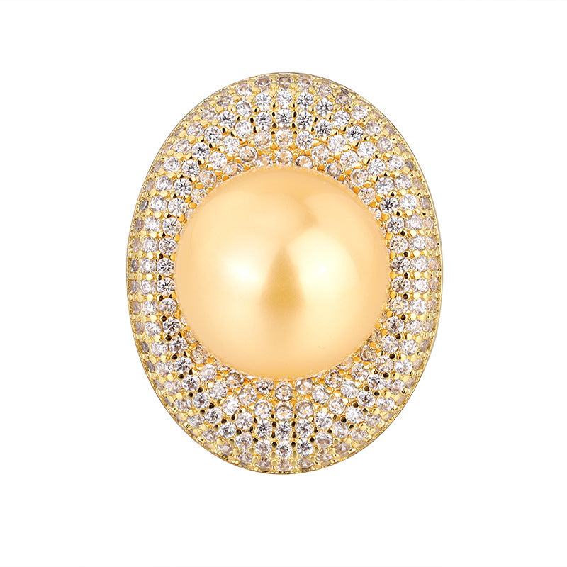 Sea Golden Pearl Statement Ring