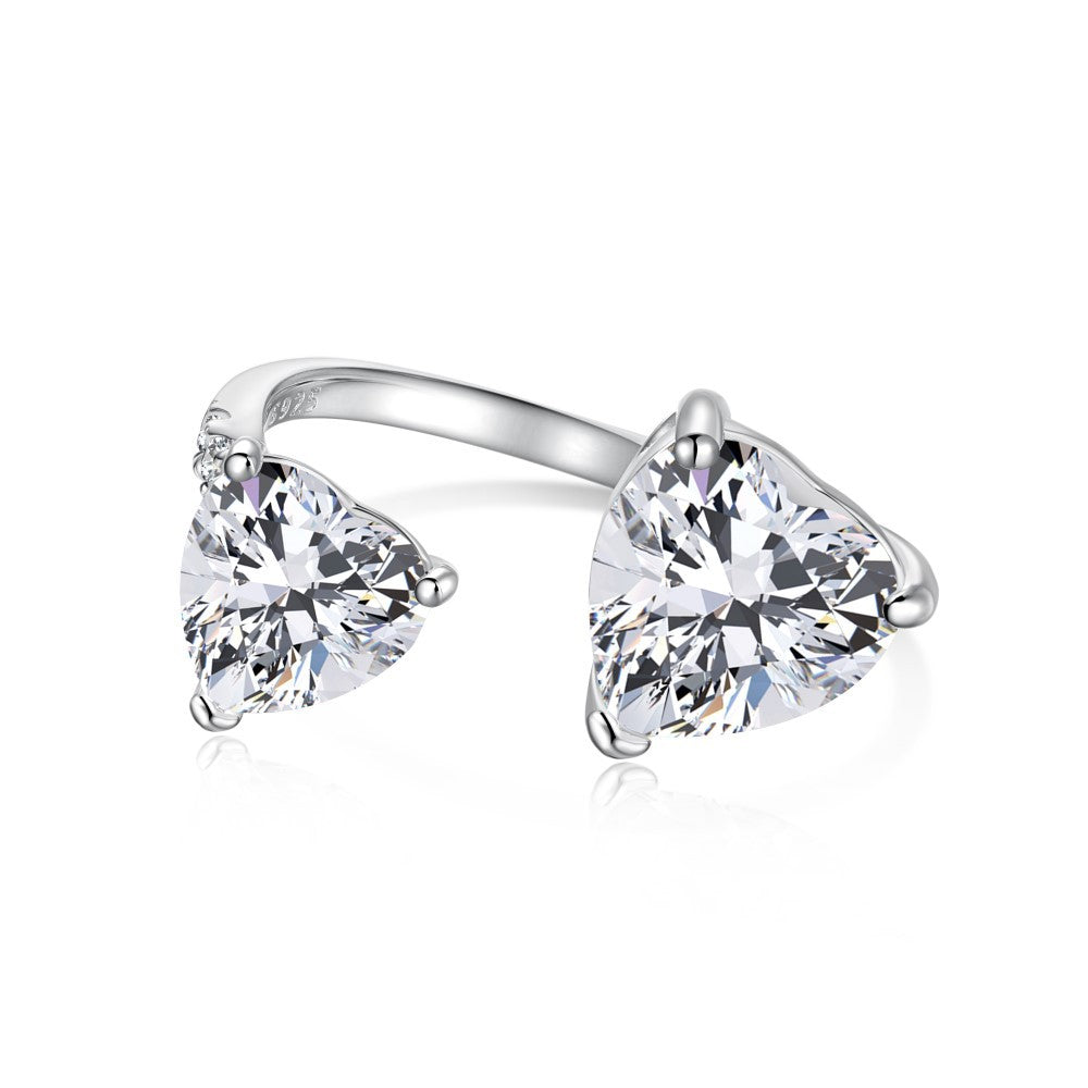 S925 Silver French Heart Ring