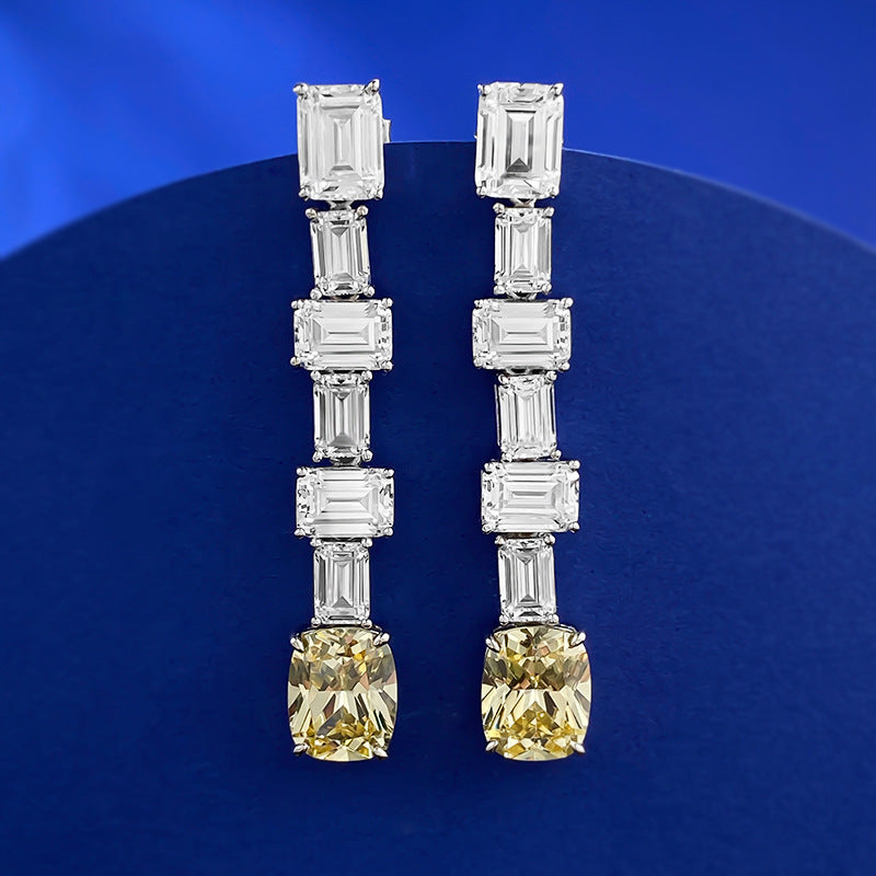 Auriel Trapeze-Cut Earrings – 925 Silver with Radiant Zircon