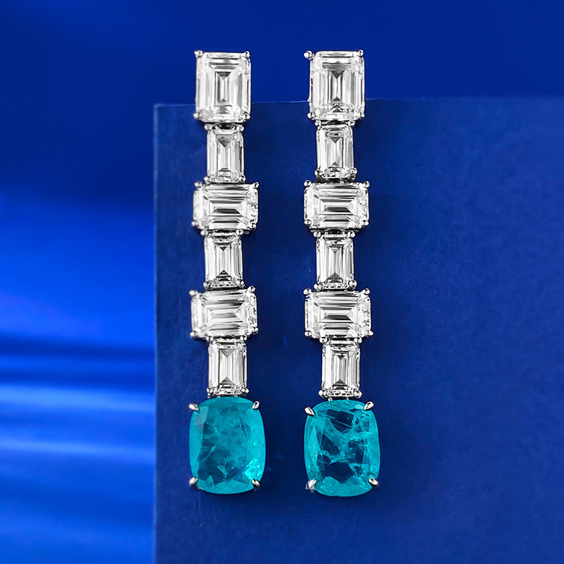 Auriel Trapeze-Cut Earrings – 925 Silver with Radiant Zircon