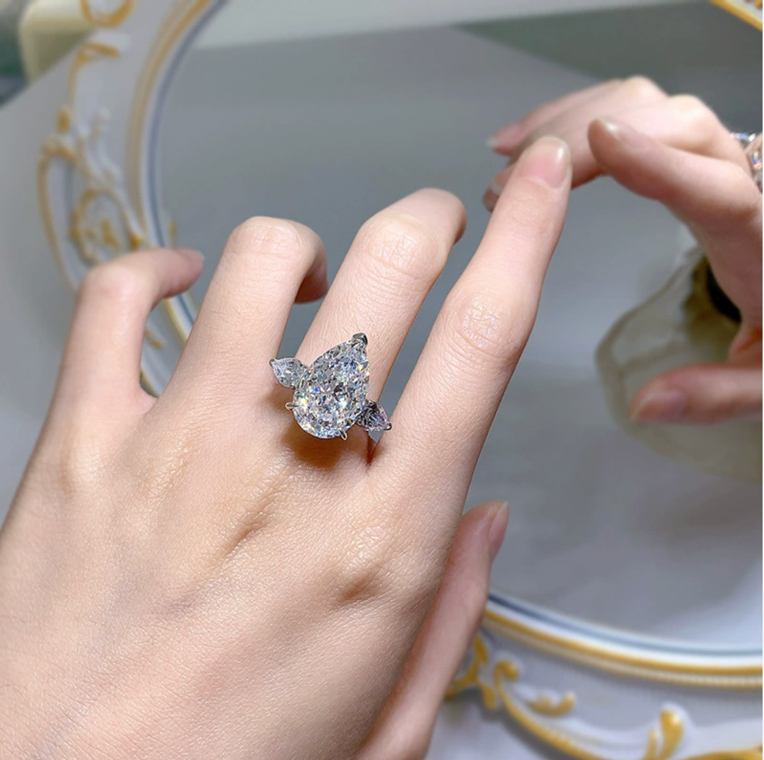 Princess Teardrop Solitaire Ring