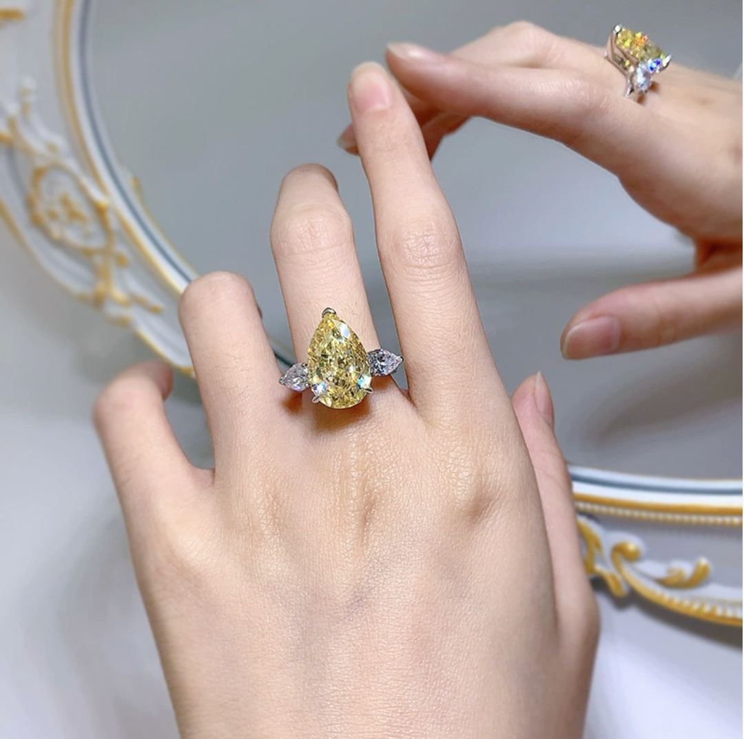 Princess Teardrop Solitaire Ring