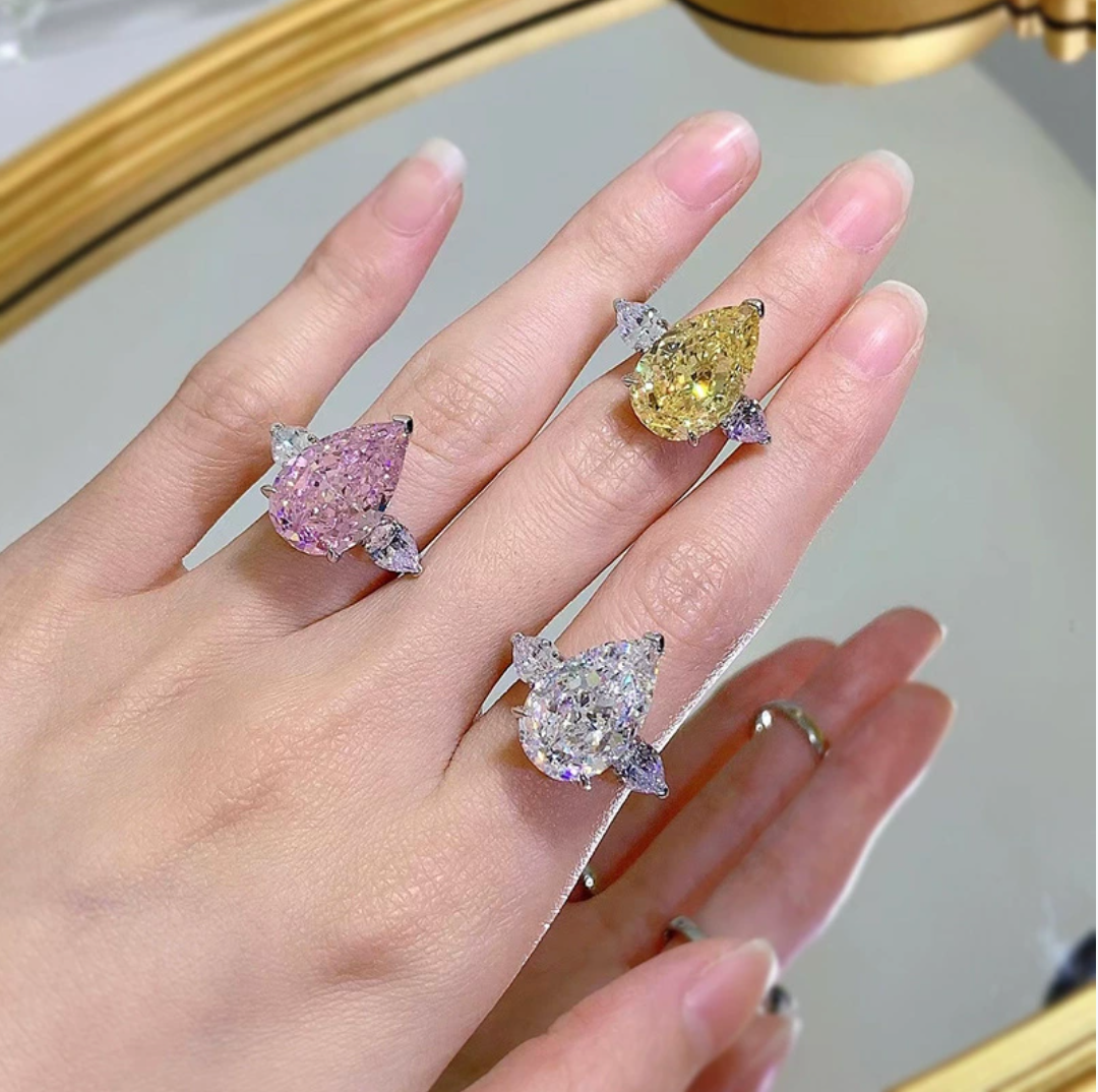 Princess Teardrop Solitaire Ring