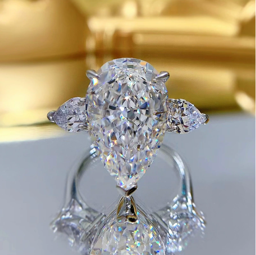 Princess Teardrop Solitaire Ring