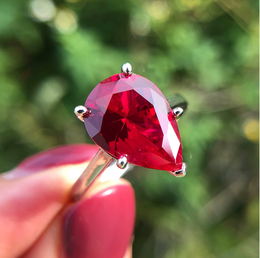 Royal Teardrop Ring – 4.5ct High-Carbon Zircon in 925 Silver