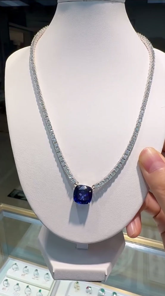 Celestia™ S925 Sapphire & Moissanite Tennis Necklace